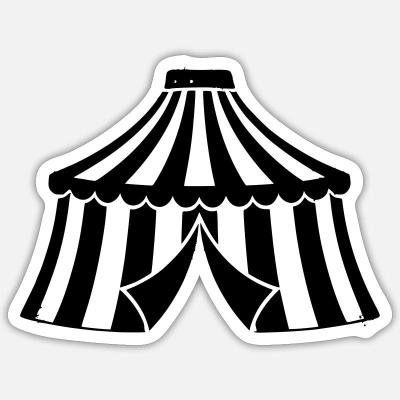 Circus Tent Manege Event Icon - Sticker size S (10 x 10 cm) - white matte