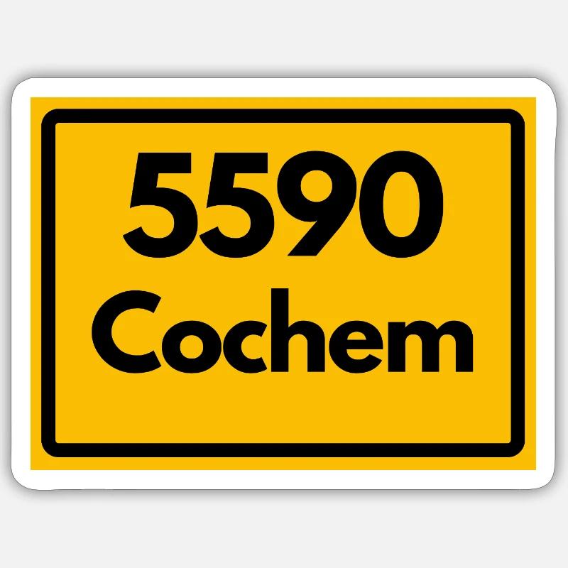 ALTE POSTLEITZAHL PLZ RETRO 5590 COCHEM - Sticker Größe S (10 x 10 cm) - Mattweiß