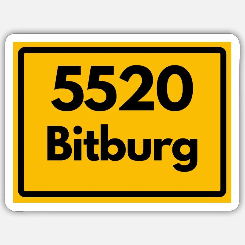 ANCIEN CODE POSTAL RETRO 5520 BITBURG Sticker taille S (10 x 10 cm)