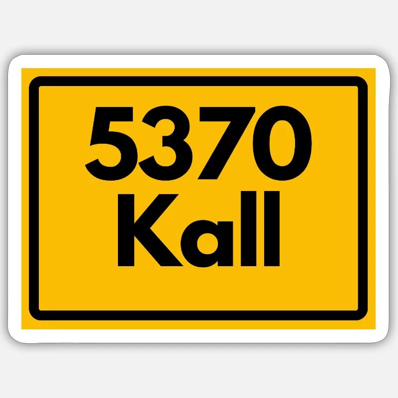 OLD POSTCODE POSTCODE RETRO 5370 KALL - Sticker size S (10 x 10 cm) - white matte