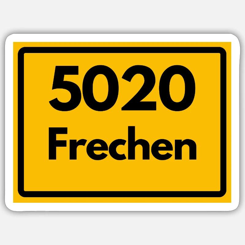 ALTE POSTLEITZAHL PLZ RETRO 5020 FRECHEN - Sticker Größe S (10 x 10 cm) - Mattweiß