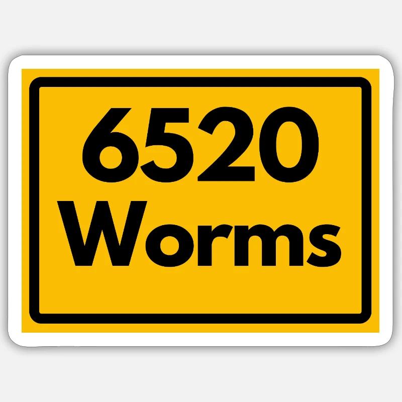 ANCIEN CODE POSTAL RETRO 6520 WORMS Sticker taille S (10 x 10 cm)