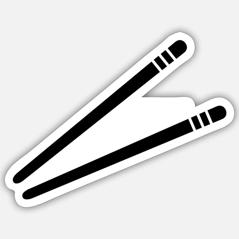 Essstäbchen - Sticker Größe S (10 x 10 cm) - Mattweiß