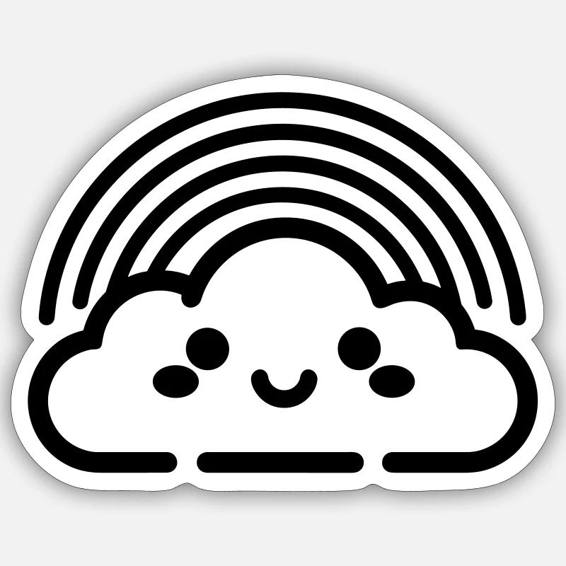 Regenbogen - Sticker Größe S (10 x 10 cm) - Mattweiß