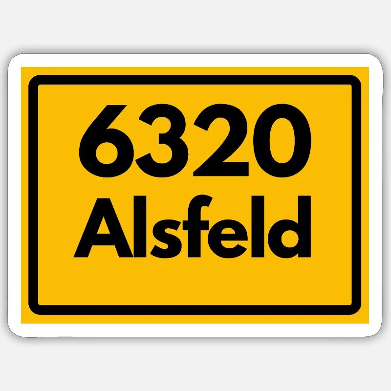 ANCIEN CODE POSTAL RETRO 6320 ALSFELD – RATHAUS Sticker taille S (10 x 10 cm)