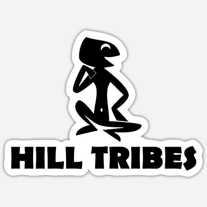 HILL TRIBES - Sticker Größe S (10 x 10 cm) - Mattweiß