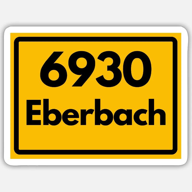 ANCIEN CODE POSTAL RETRO 6930 EBERBACH HEIMAT Sticker taille S (10 x 10 cm)