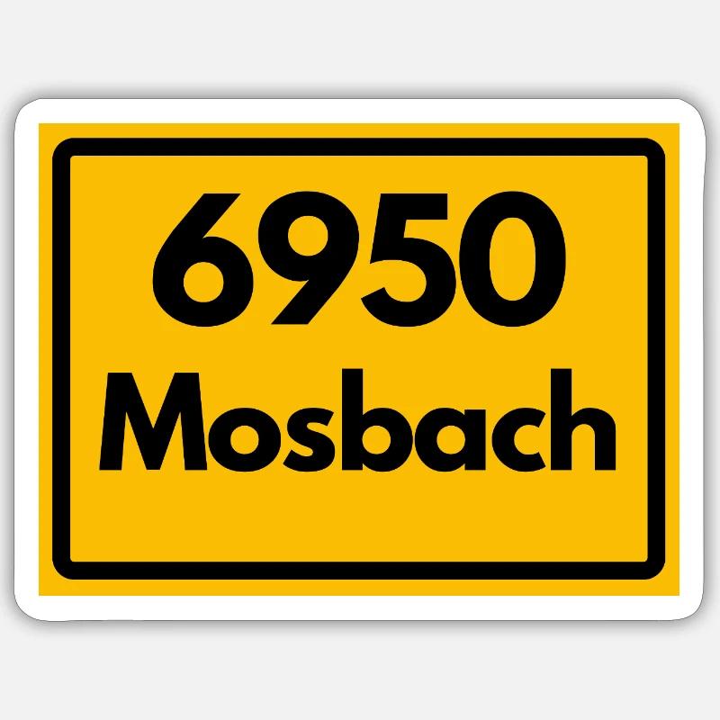 OLD POSTCODE POSTCODE RETRO 6950 MOSBACH HEIMAT BW Sticker size S (10 x 10 cm)