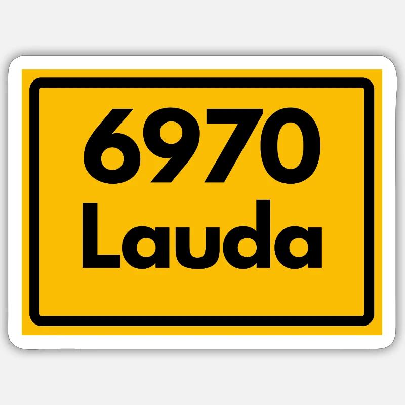 OLD POSTCODE ZIP CODE RETRO 6970 LAUDA HEIMATSTOLZ Sticker size S (10 x 10 cm)