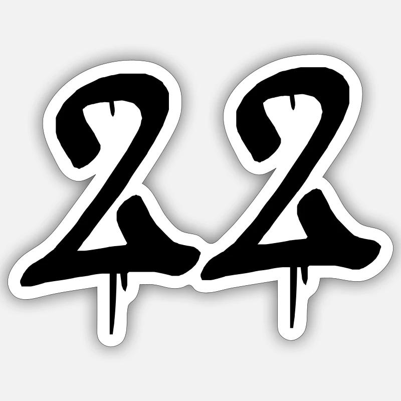 22_graffiti - Sticker taille S (10 x 10 cm) - blanc mat