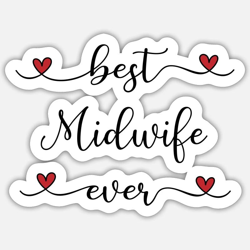 Hebamme - Sticker Größe S (10 x 10 cm) - Mattweiß