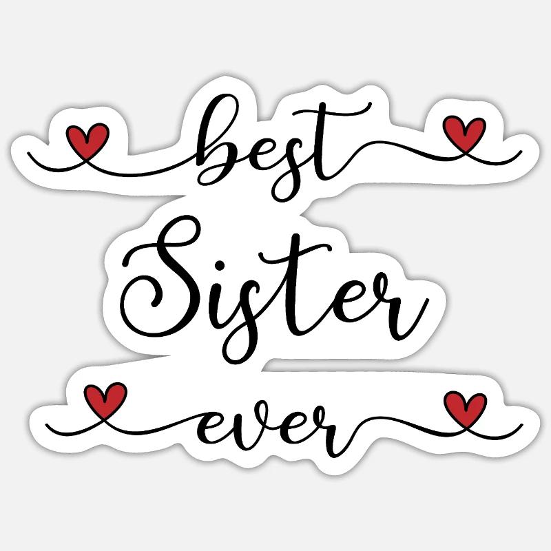 beste Schwester Sticker Größe S (10 x 10 cm)