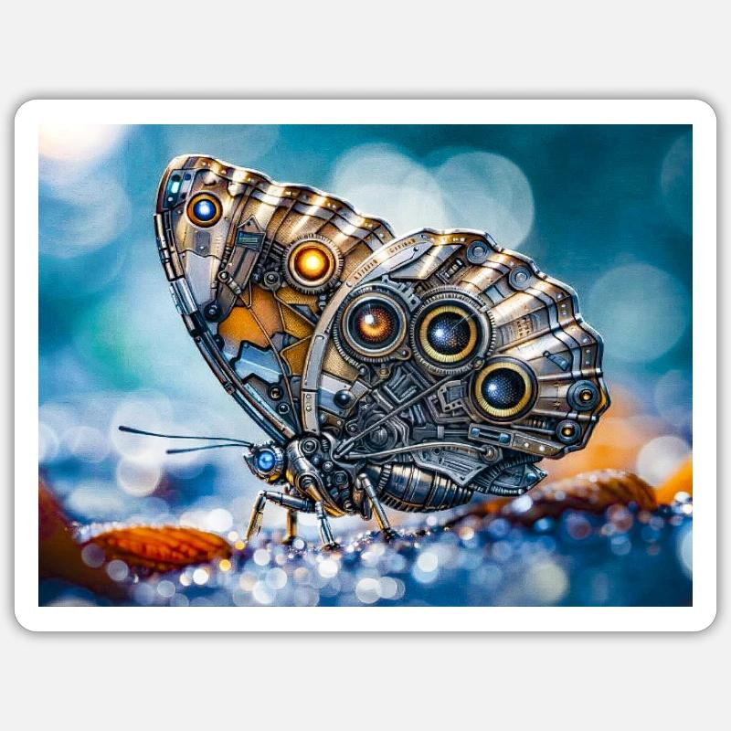 Robotics Butterfly - Sticker size S (10 x 10 cm) - white matte