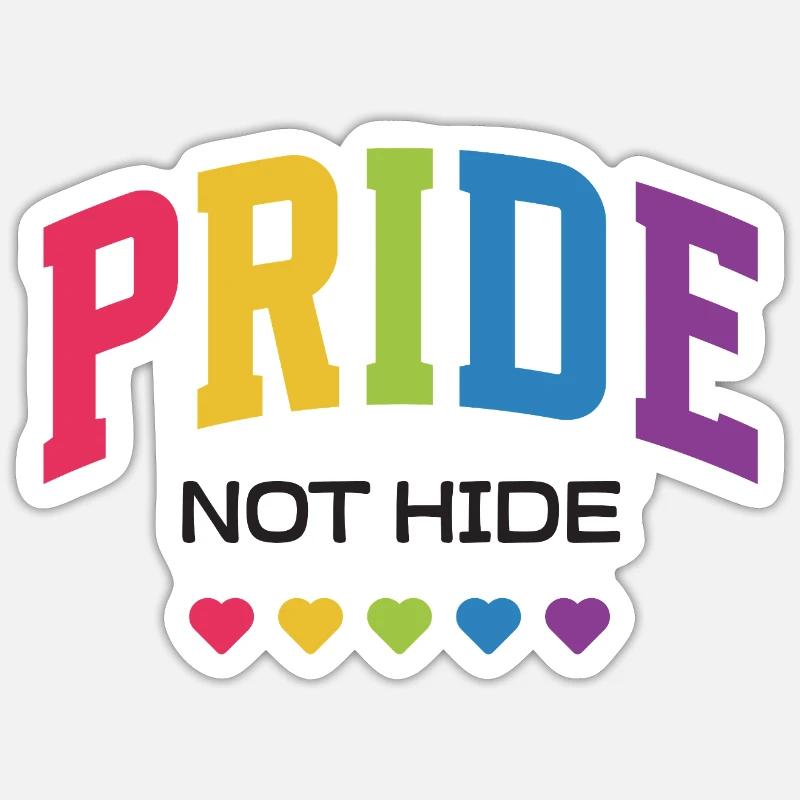 LGBTQ-Pride-Monat – Pride, nicht verstecken. - Sticker Größe S (10 x 10 cm) - Mattweiß