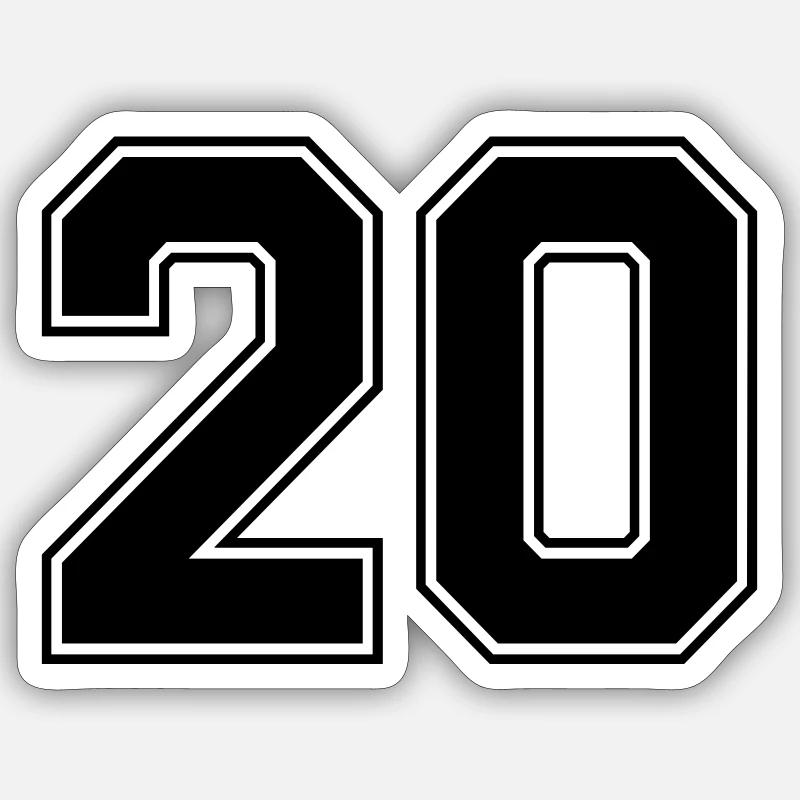 20 - Sticker Größe S (10 x 10 cm) - Mattweiß