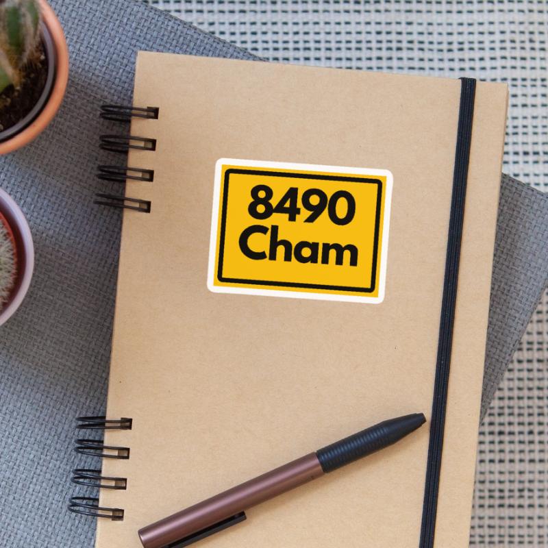 OLD POSTCODE POSTCODE RETRO 8490 CHAM HEIMATSTOLZ Sticker size S (10 x 10 cm)