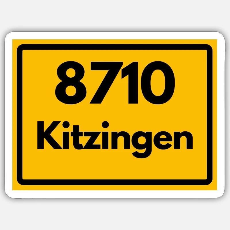 ANCIEN CODE POSTAL 8710 KITZINGEN HEIMATSTOLZ - Sticker taille S (10 x 10 cm) - blanc mat