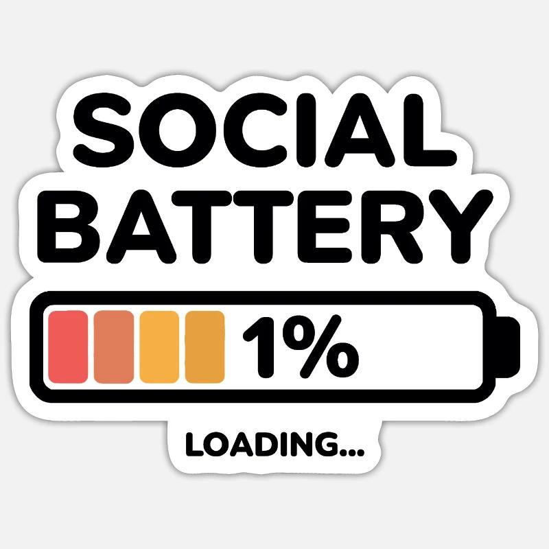 Conception de la batterie sociale à 1 % Sticker taille S (10 x 10 cm)