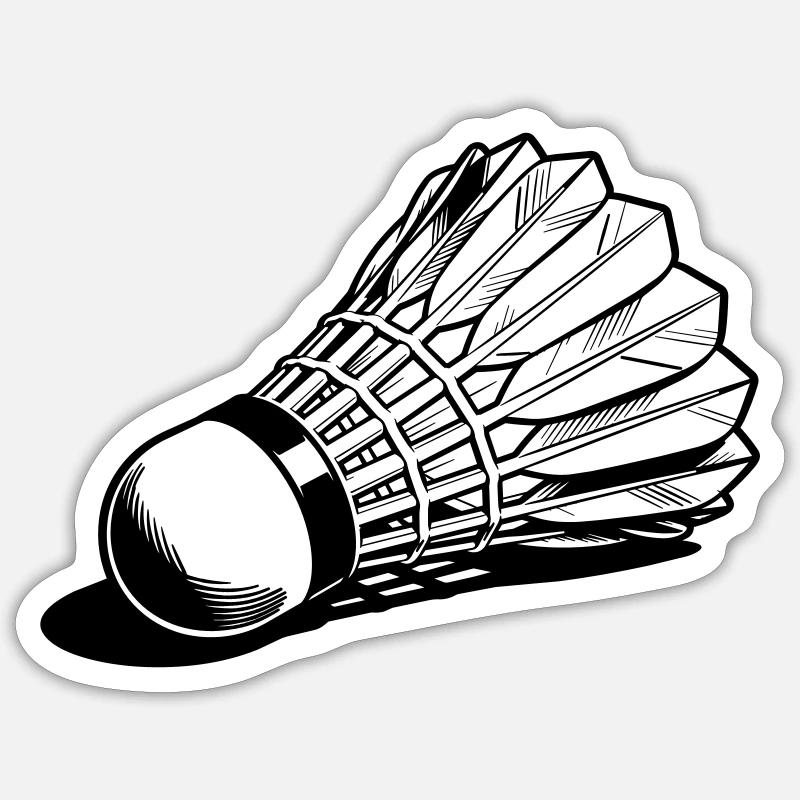badminton shuttle - Sticker size S (10 x 10 cm) - white matte