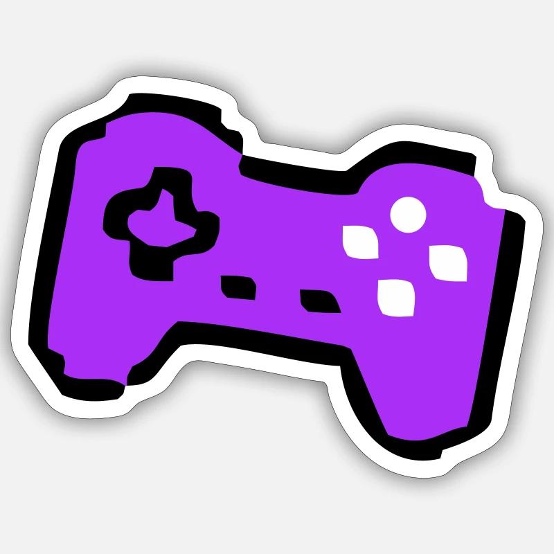  Schräger Retro Controller Gamer - Sticker Größe S (10 x 10 cm) - Mattweiß