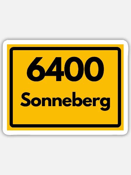 Alte Postleitzahl 6400 Sonneberg | DDR - Sticker Größe S (10 x 10 cm) - Mattweiß