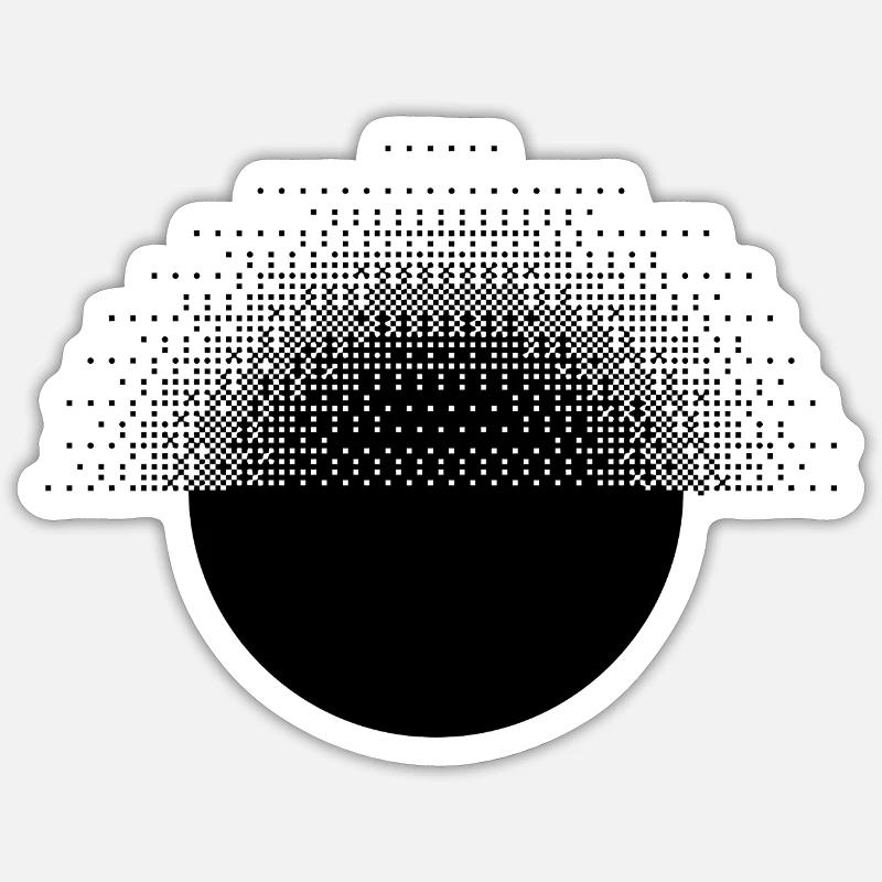 Bitmap-Design von geometrischem und pixeligem Sunburst - Sticker Größe S (10 x 10 cm) - Mattweiß