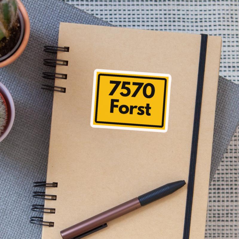 OLD POSTCODE POSTCODE RETRO 7570 FORST Sticker size S (10 x 10 cm)