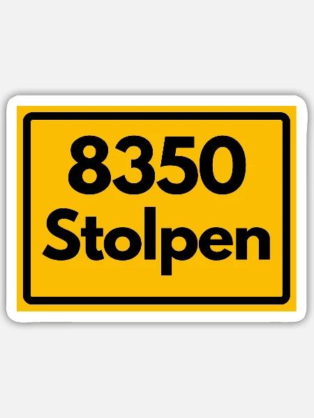 ALTE POSTLEITZAHL PLZ 8350 STOLPEN PLZ SACHSEN - Sticker Größe S (10 x 10 cm) - Mattweiß
