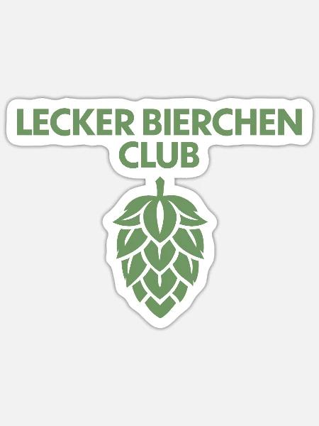 Lecker Bierchen Club - Lecker Bierchen - Bier - Sticker Größe S (10 x 10 cm) - Mattweiß