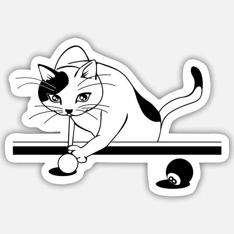Katzenpower - Sticker Größe S (10 x 10 cm) - Mattweiß