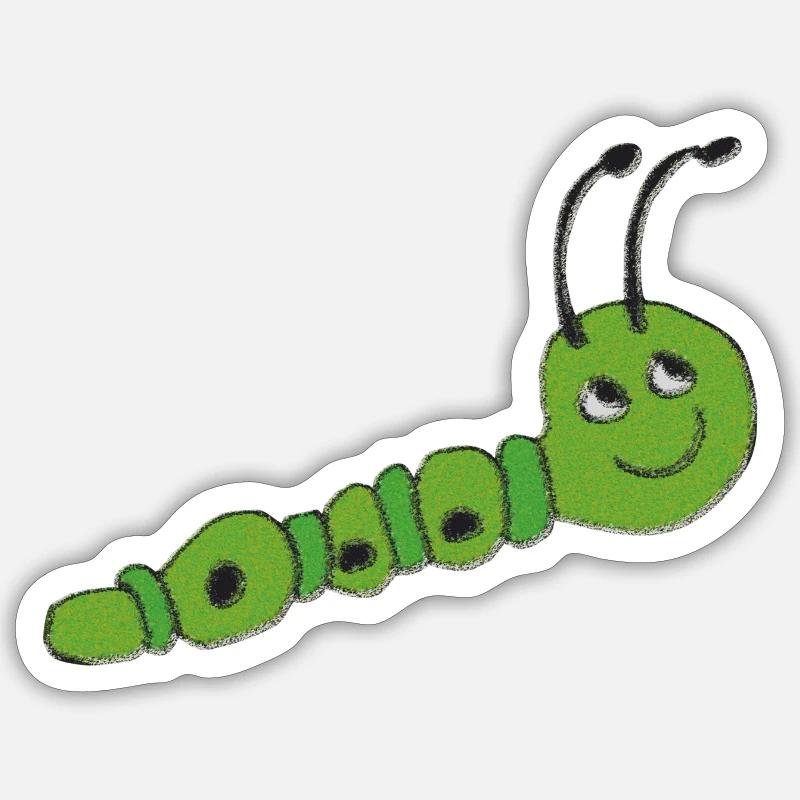 Raupe impressionismus - Sticker Größe S (10 x 10 cm) - Mattweiß