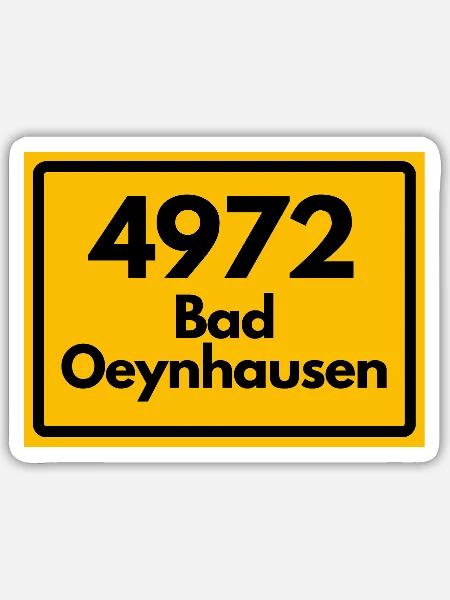 ALTE POSTLEITZAHL 4972 PLZ 32545 BAD OEYNHAUSEN - Sticker Größe S (10 x 10 cm) - Mattweiß