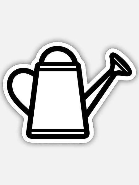 Gießkanne - Sticker Größe S (10 x 10 cm) - Mattweiß