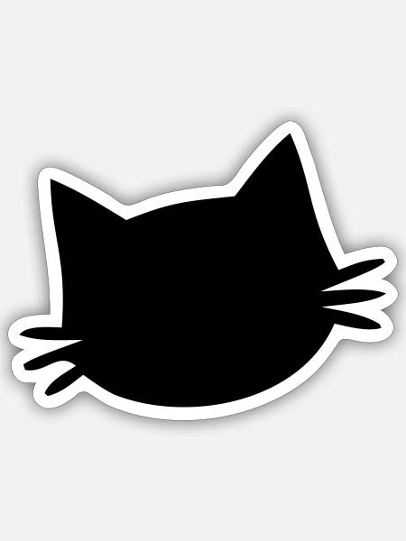 Katzenkopf Silhouette Icon - Sticker Größe S (10 x 10 cm) - Mattweiß