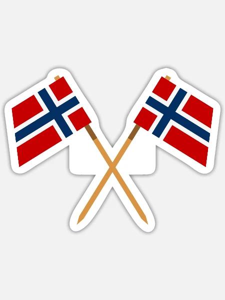 Norwegische Flagge - Sticker Größe S (10 x 10 cm) - Mattweiß