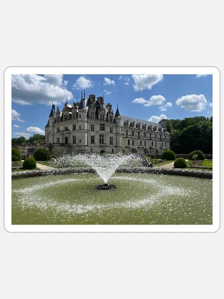 Burg von Chenonceau - Sticker Größe S (10 x 10 cm) - Mattweiß