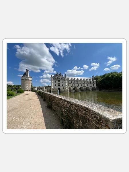 Burg von Chenonceau - Sticker Größe S (10 x 10 cm) - Mattweiß