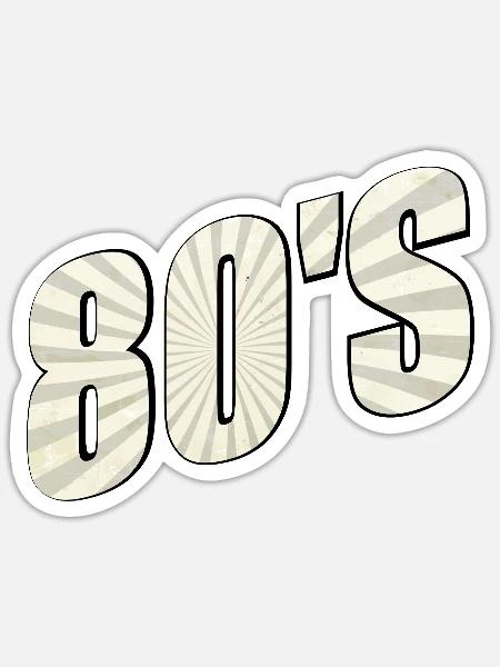 80er Jahre - Sticker Größe S (10 x 10 cm) - Mattweiß