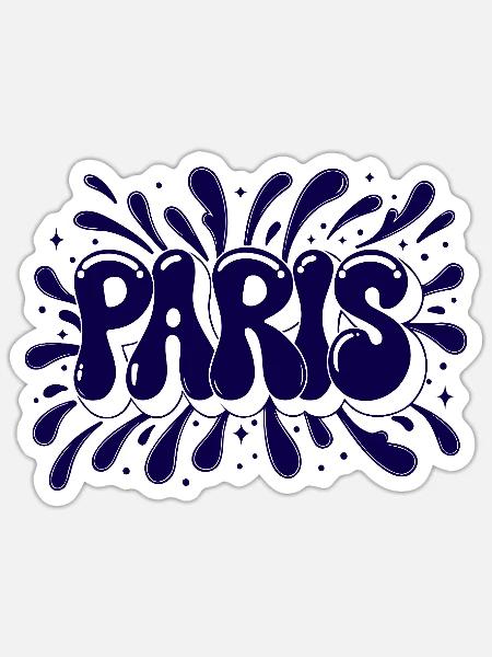 Paris Splash Blue - Sticker Größe S (10 x 10 cm) - Mattweiß