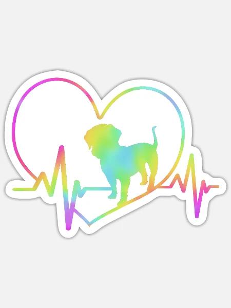 Dachshund Rauhaardackel - Sticker Größe S (10 x 10 cm) - Mattweiß