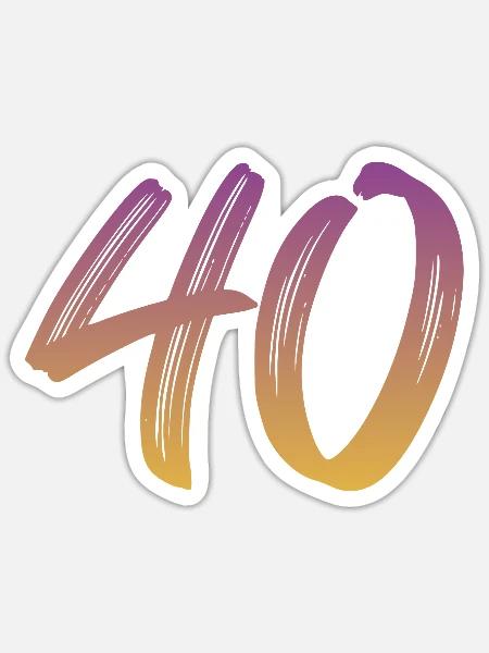 40 - Sticker Größe S (10 x 10 cm) - Mattweiß
