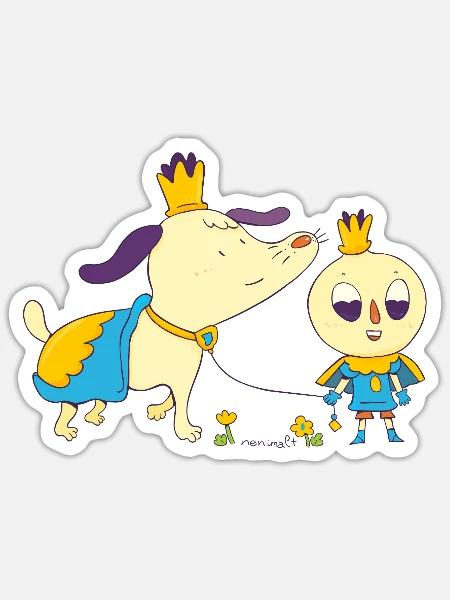 Ein königlicher Spaziergang - Sticker Größe S (10 x 10 cm) - Mattweiß