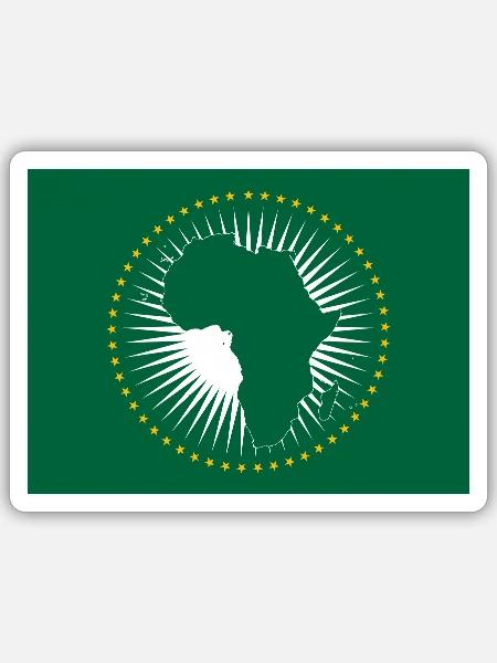 Afrikanische Union – Afrikanische Flagge - Sticker Größe S (10 x 10 cm) - Mattweiß