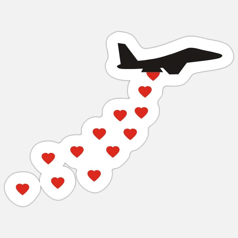 Herz Bomber - Sticker Größe S (10 x 10 cm) - Mattweiß