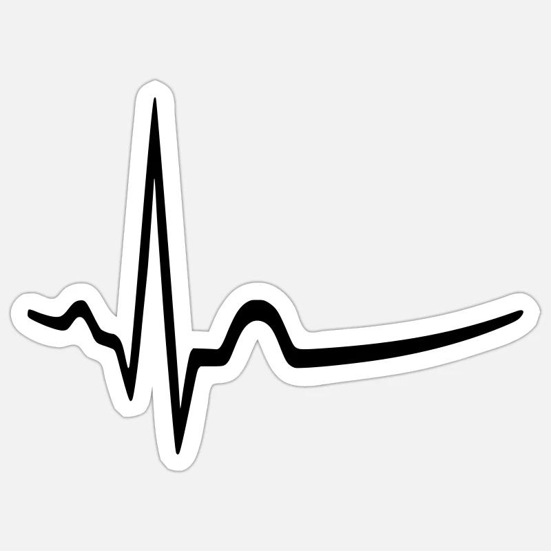 ECG - rythme sinusal - médecin - Sticker taille S (10 x 10 cm) - blanc mat