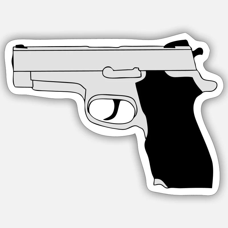 Arme - Sticker taille S (10 x 10 cm) - blanc mat