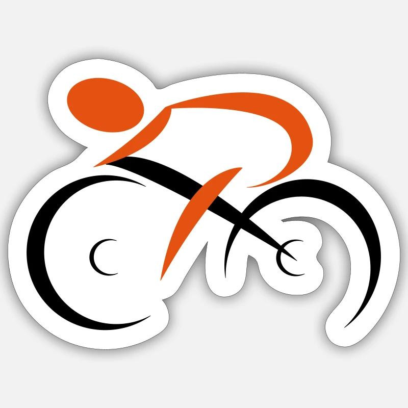 cyclisme - Sticker taille S (10 x 10 cm) - blanc mat