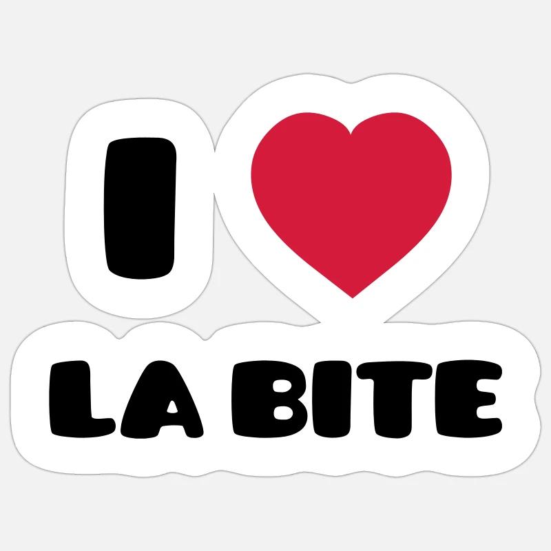 I Love La Bite - Sticker taille S (10 x 10 cm) - blanc mat