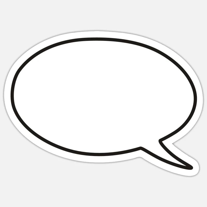 Sprechblase - Bubble - Sticker Größe S (10 x 10 cm) - Mattweiß
