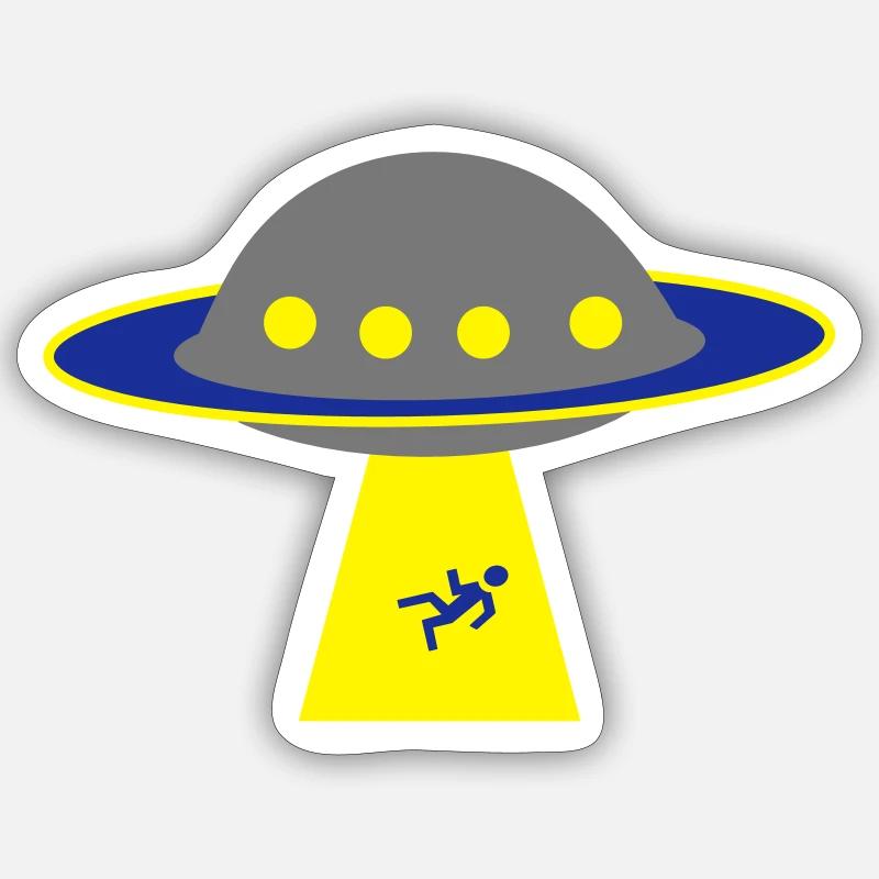 Ufo - Sticker taille S (10 x 10 cm) - blanc mat